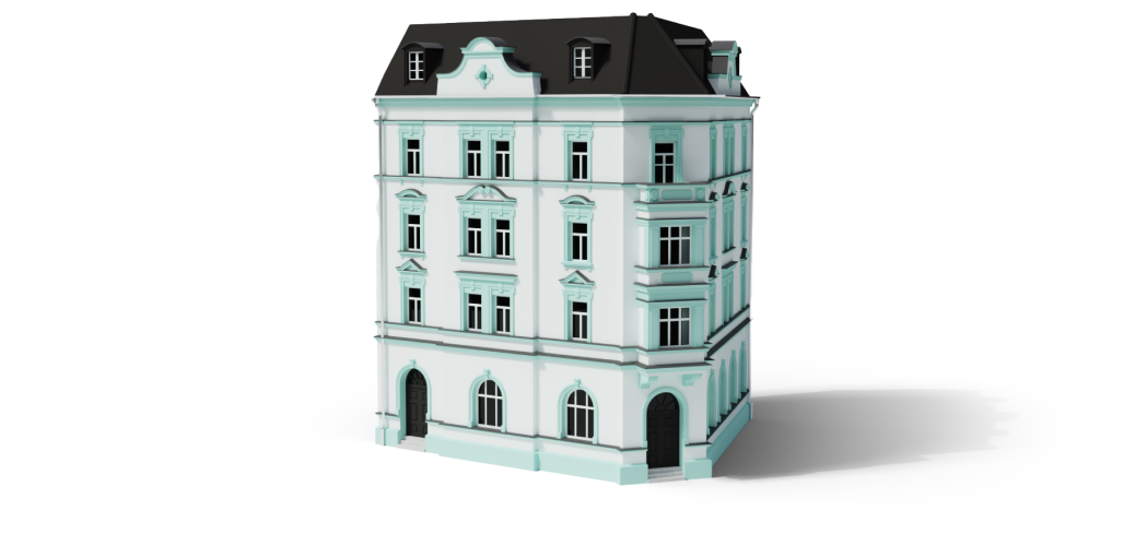 Animation eines Altbaus